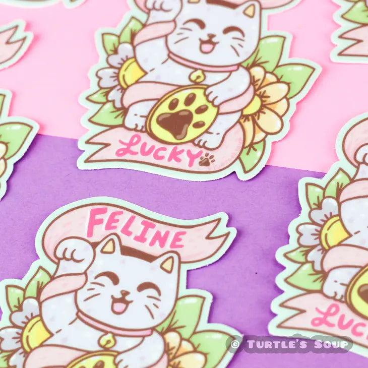 Feline Lucky Cat Sticker
