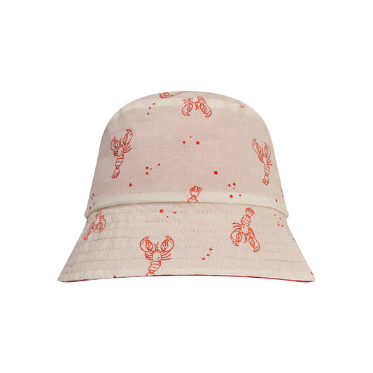 Reversible Sun Hat - Beige/Red - Little Lobster