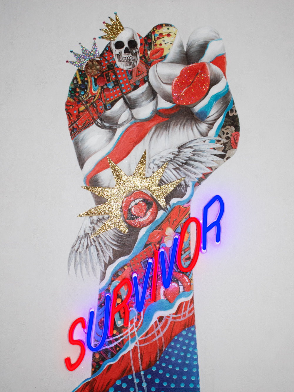 'Survivor' Wall Artwork with LED Neon - STANDARD