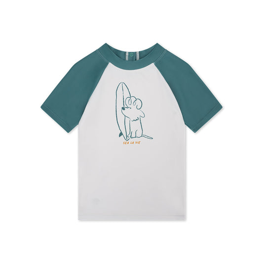 Short-Sleeved Swim T-Shirt - Green - Surfer