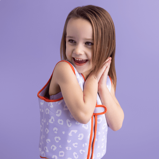 Swim Vest - Lila Leopard - 3/6 Years