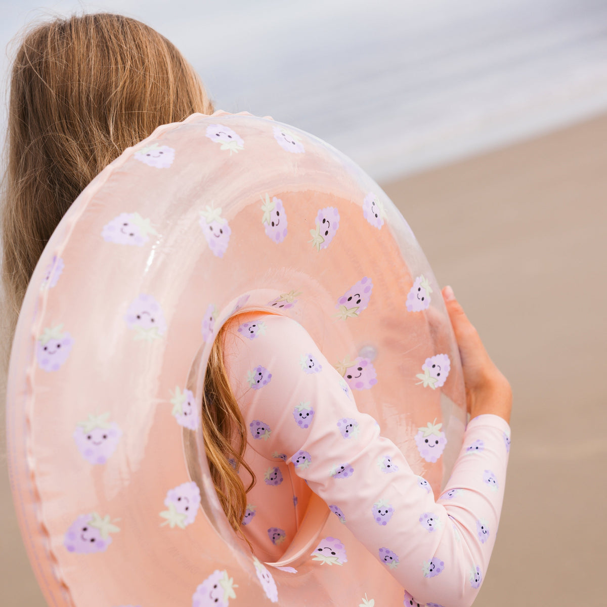 Swim Ring - Beige/Purple - Blackberry - Ø 55 cm
