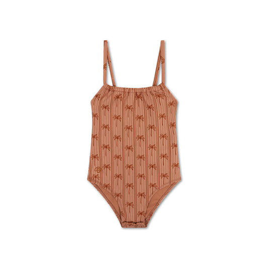 Maillot de bain Fille - Marron - Rayures Palme