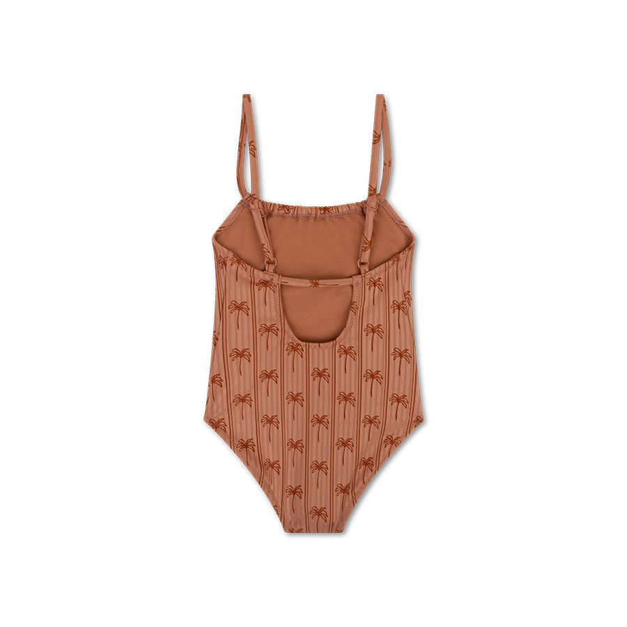 Maillot de bain Fille - Marron - Rayures Palme