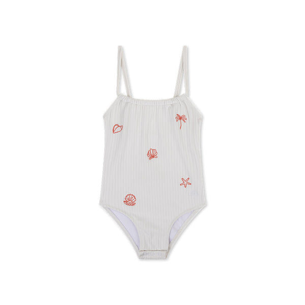 Girls Swimsuit - White - White Pearl