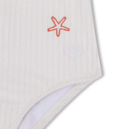 Girls Swimsuit - White - White Pearl