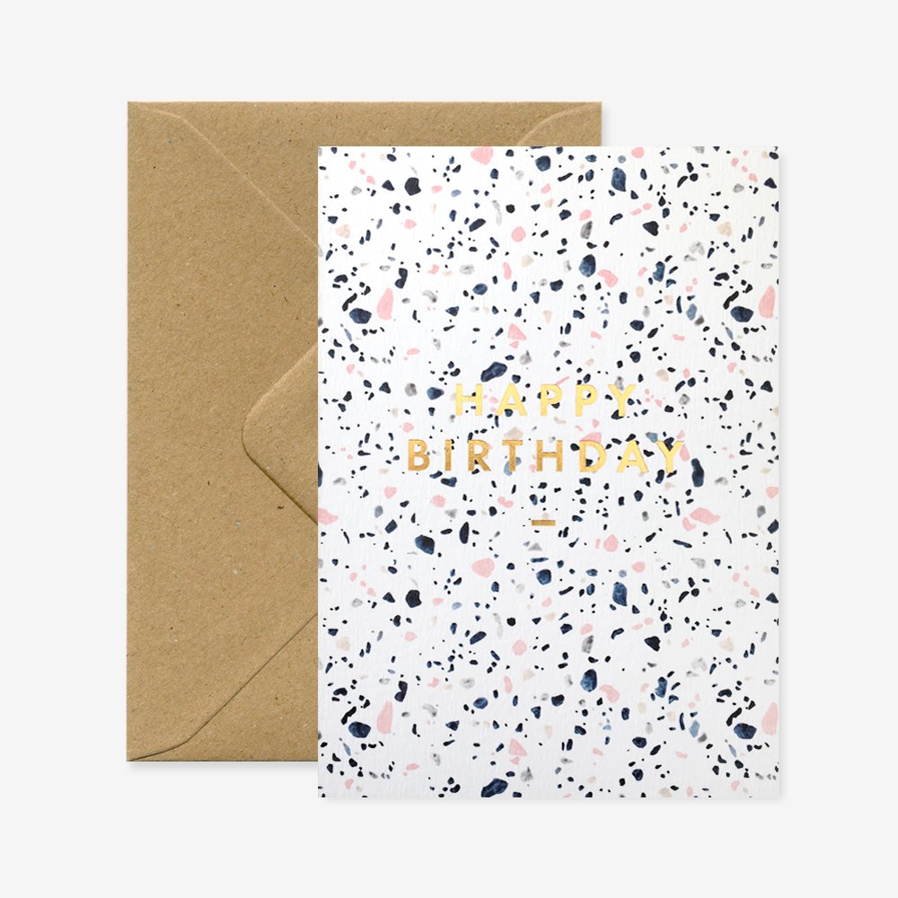 Terrazzo - Greeting Card - Gold Foil