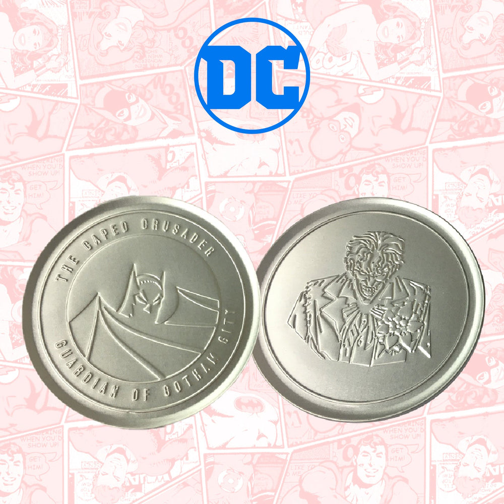 Set of 4 embossed Batman metal coasters
