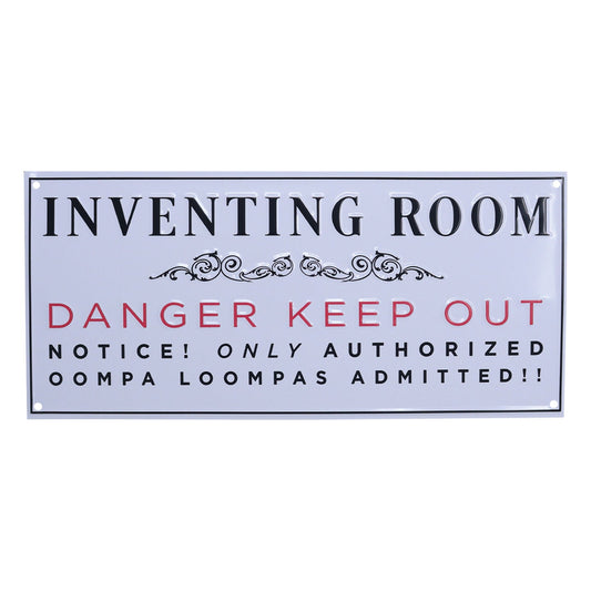 Plaque métal Willy Wonka - Inventing Room