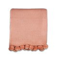 Plaid Pompon rose - 125 x 150 cm