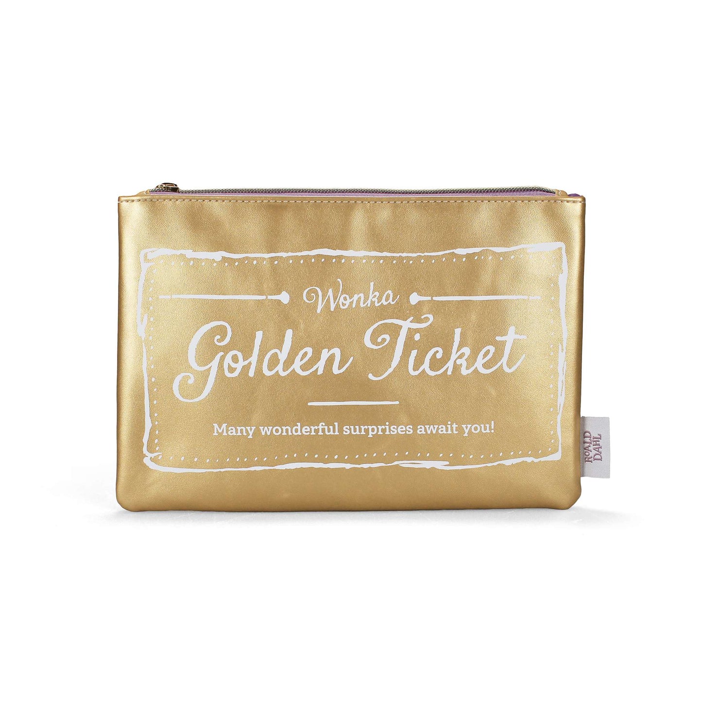 Roald Dahl (Charlie) PU Pouch Gold Tkt. – 16 cm x 24 cm