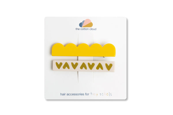 Set of 2 Maxi Lemon Hair Clips