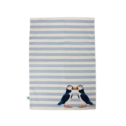 Torchon RSPB - en coton recyclé macareux bleu