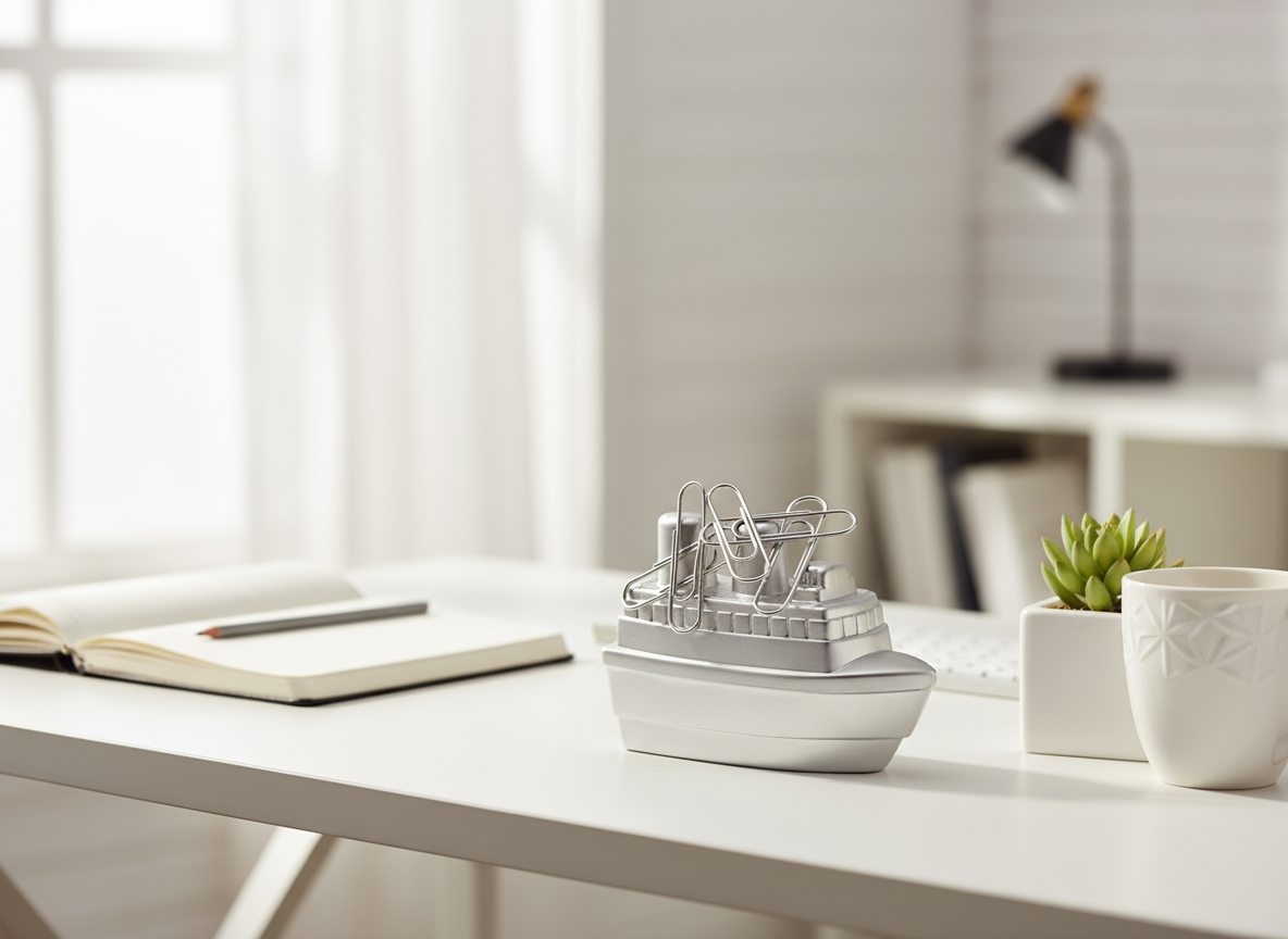 Taille Crayon et Aimant à trombones Bateau