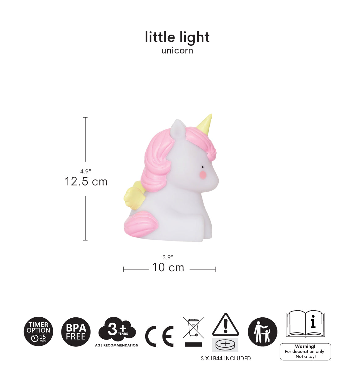 Petite veilleuse Licorne – vue 5 – A Little Lovely Company