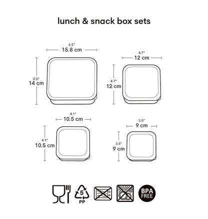 Lot de 4 boîtes repas et goûter - Dinosaures – vue 6 – A Little Lovely Company