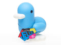 Fluorescerende blauwe eend spaarpot