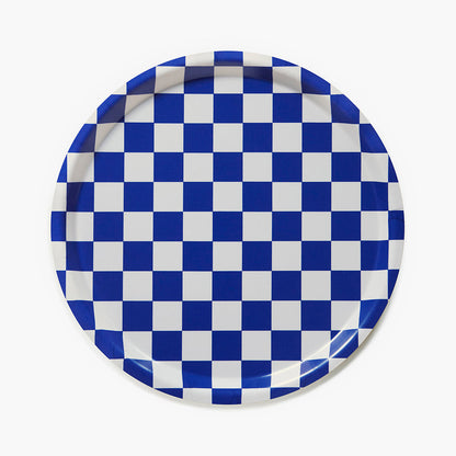Sea Salt CHECKER Round Serving Tray - 31 cm