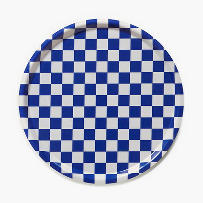 Sea Salt CHECKER Round Serving Tray - 38 cm