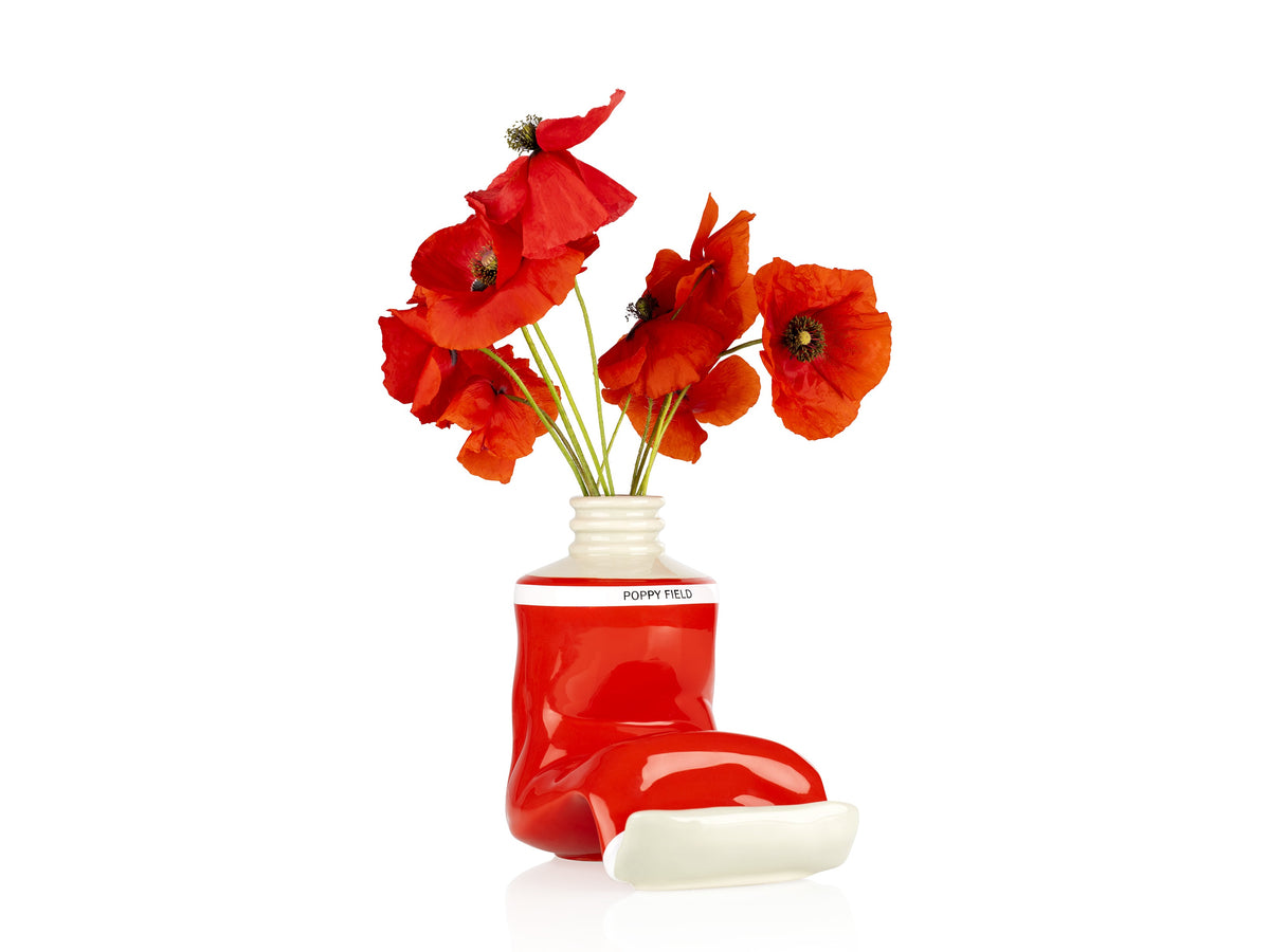 Vase Tube de Peinture Rouge – Grand