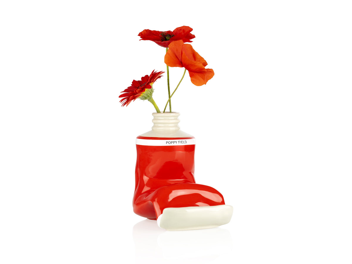 Vase Tube de Peinture Rouge – Grand