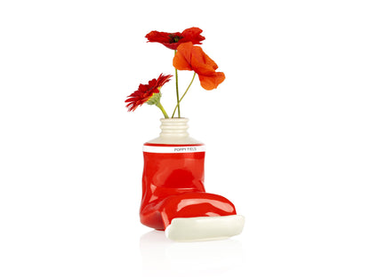 Vase Tube de Peinture Rouge – Grand