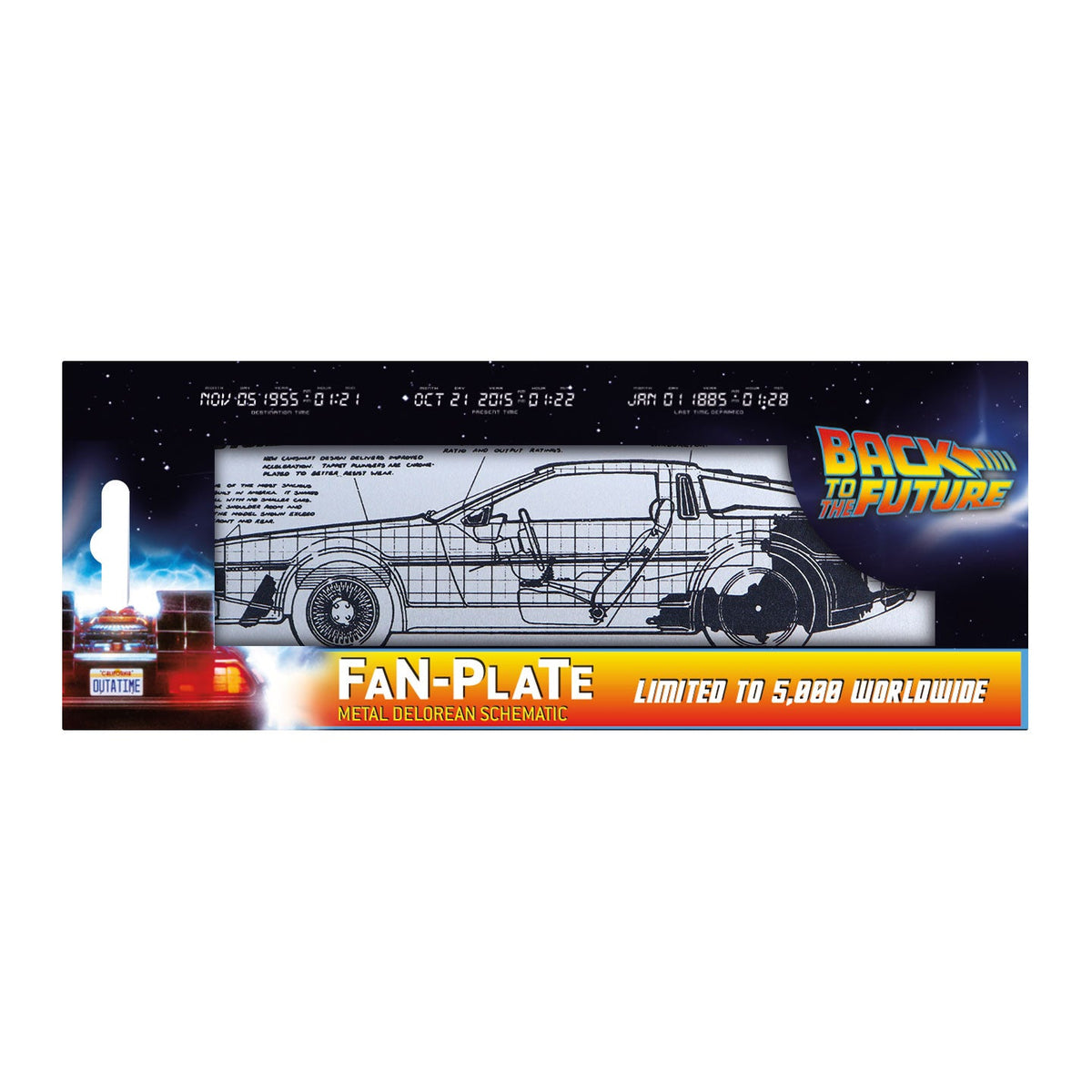 Back to the Future collectible item - DeLorean Schematic Fan Plate