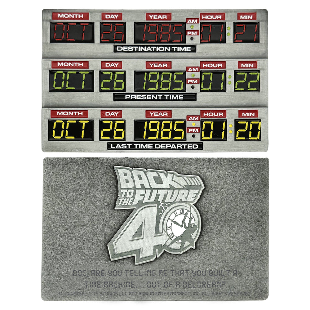 Lingot collector Retour vers le Futur - 40th Anniversary Time Circuits