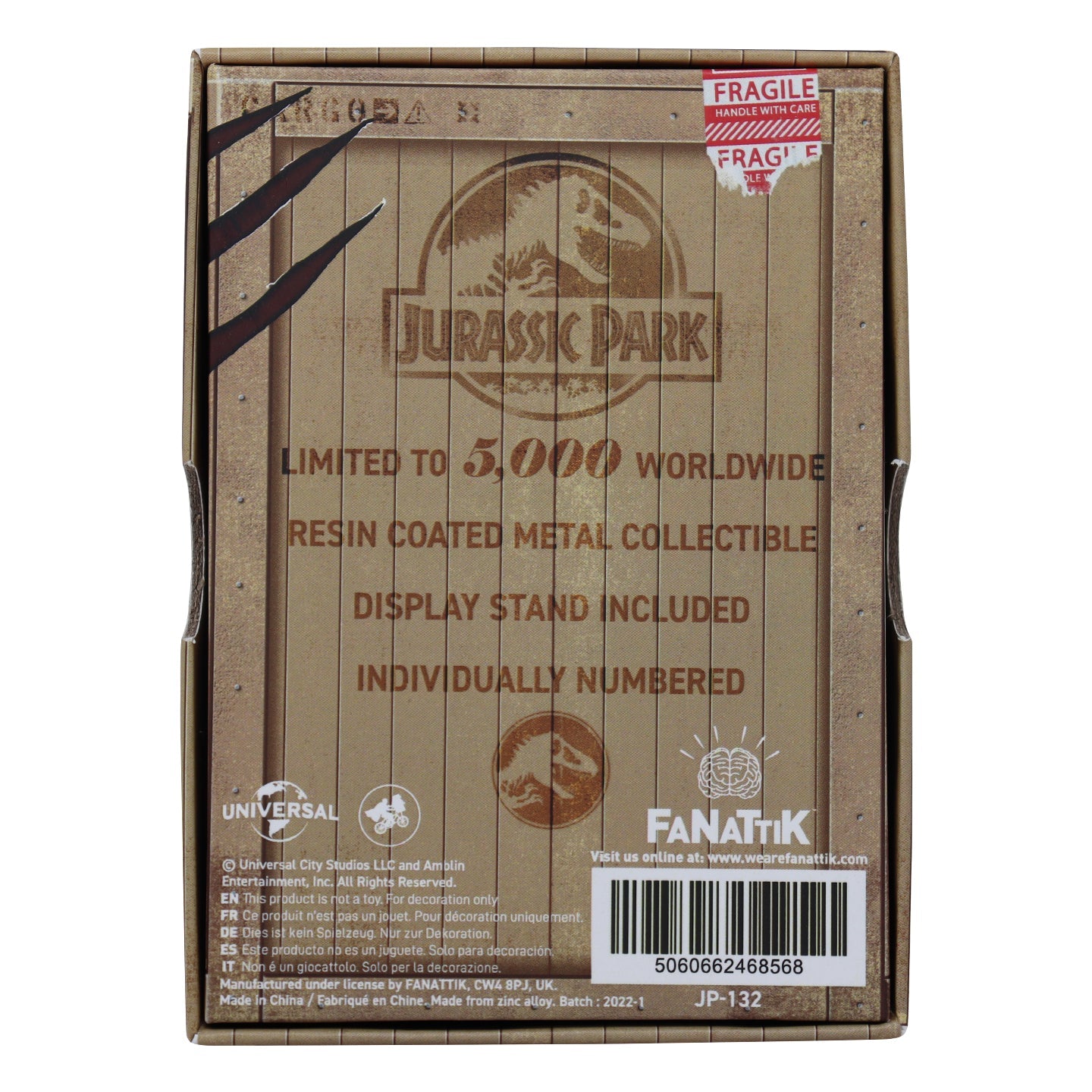 Jurassic Park Collector Metal Ingot - Mosquito in Amber