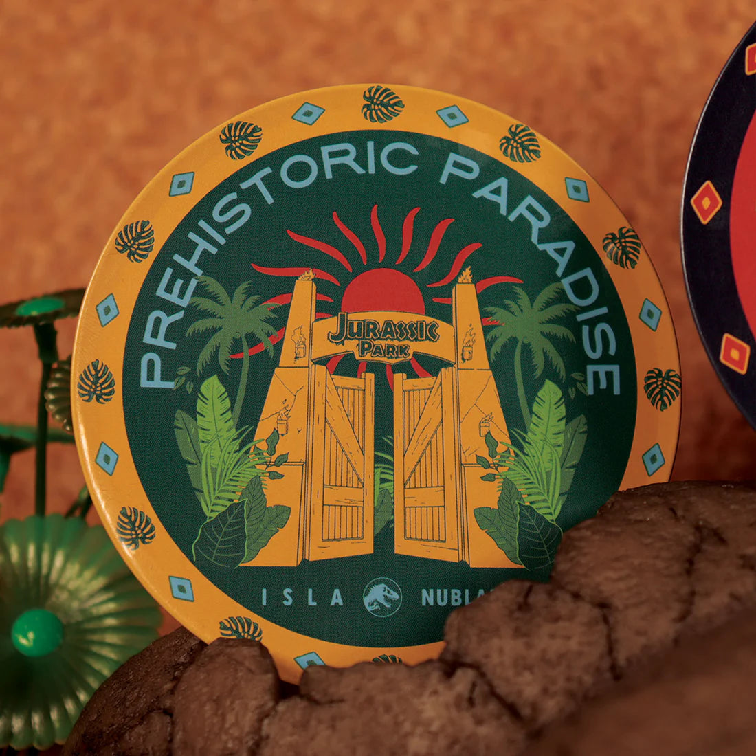 jurassic park set of 4 printed metal drinks coasters fanattik