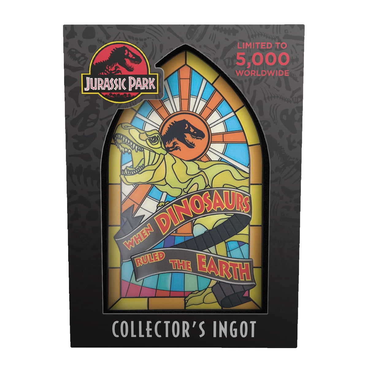 Jurassic Park Collector Metal Ingot - Stained Glass Style