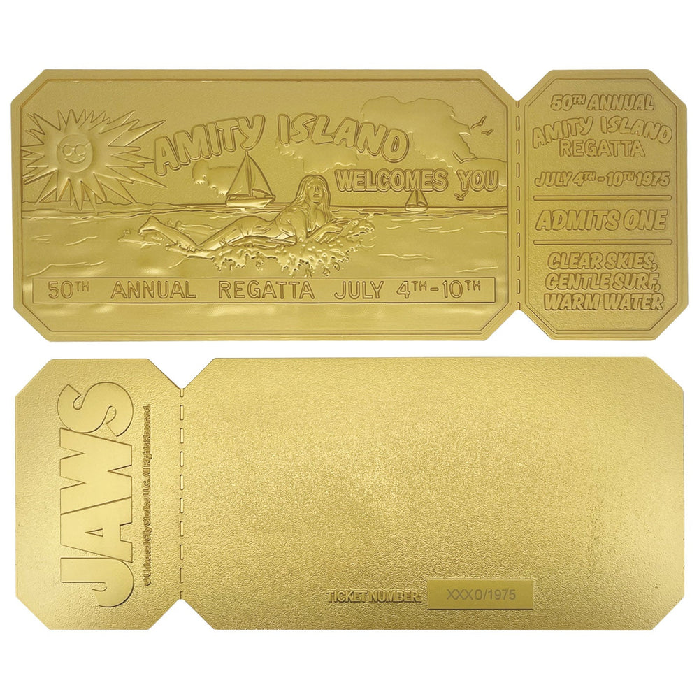 Objet collector Les Dents de la Mer - 50th Anniversary 24K Gold Plated Regatta Ticket