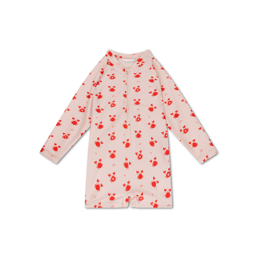 UV Swimsuit Boys - Beige/Red - Crabby
