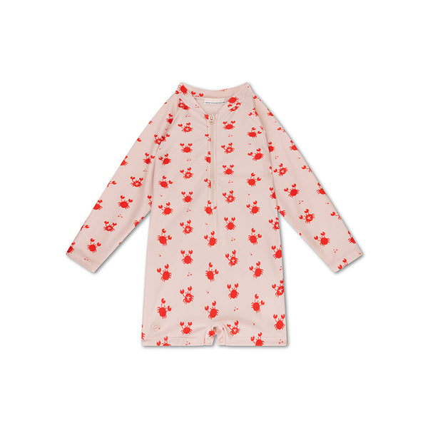 UV Swimsuit Boys - Beige/Red - Crabby