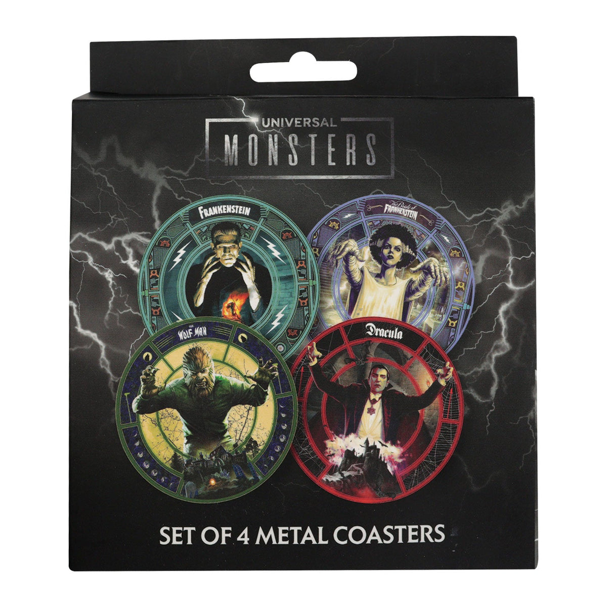 Set of 4 Universal Monsters printed coasters