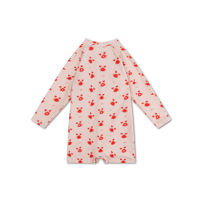 UV Swimsuit Boys - Beige/Red - Crabby