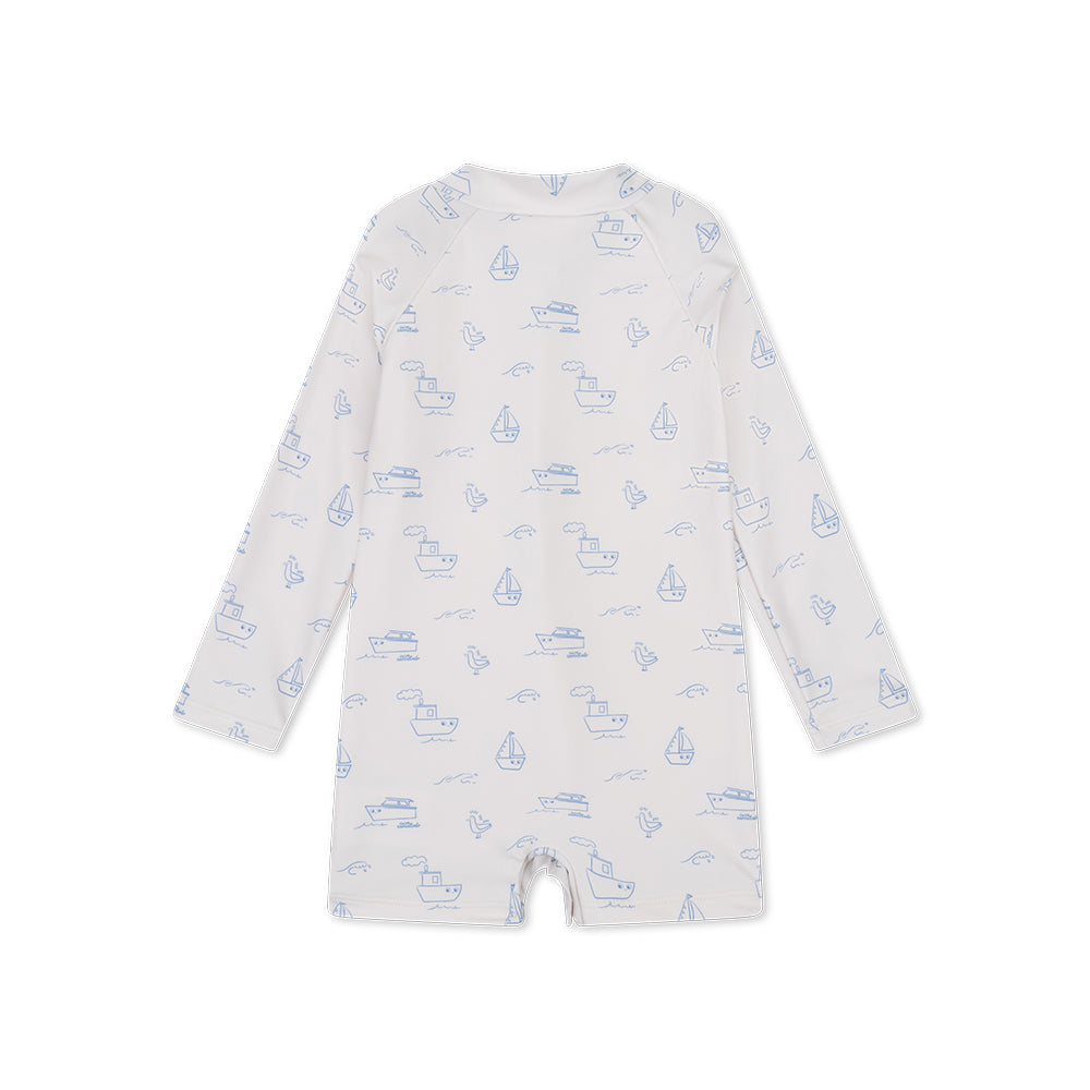 UV Swimsuit Boys - Beige/Blue - Seas The Day