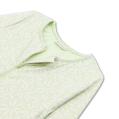 UV Swimsuit Girls With Sleeves - Green - Matcha