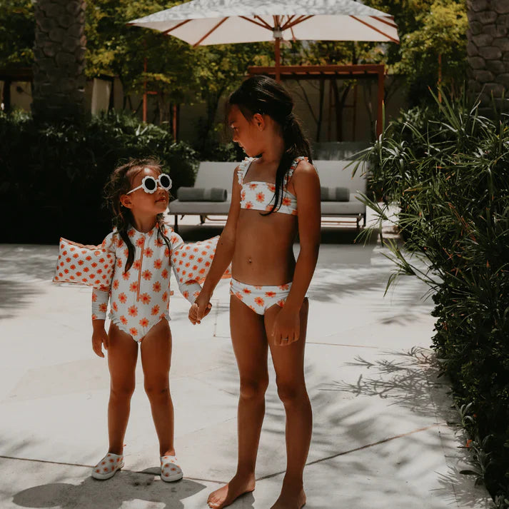 Girls' Long-Sleeve UV Swimsuit - Multicolored - Floral Love