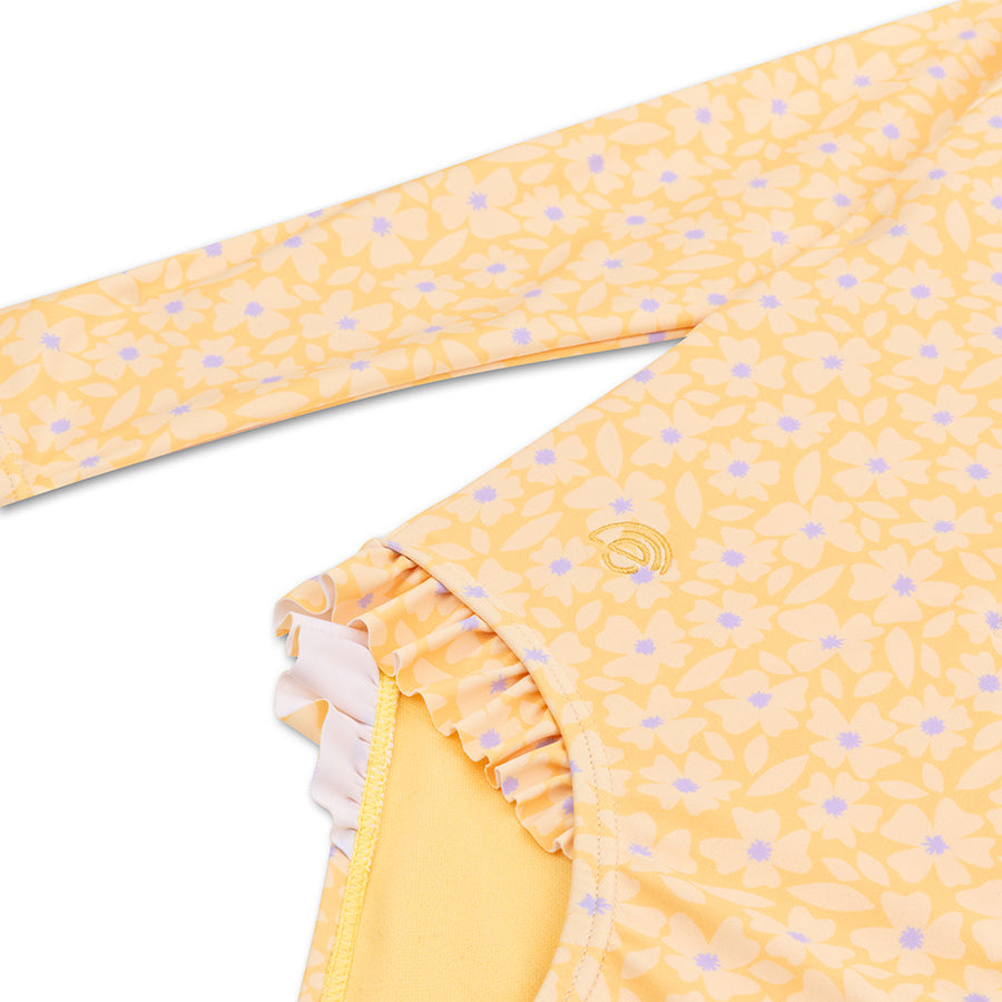 UV Swimsuit Girls With Sleeves - Yellow - Florish