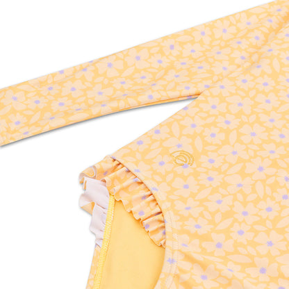 UV Swimsuit Girls With Sleeves - Yellow - Florish