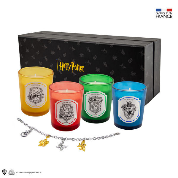 Set of 4 Hogwarts Scented Candles with Charm Bracelet