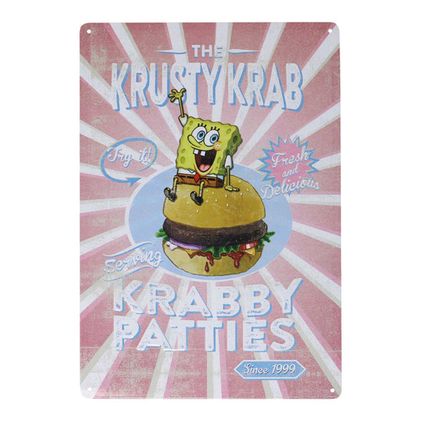 Plaque métal Bob l'éponge - Krusty Krab