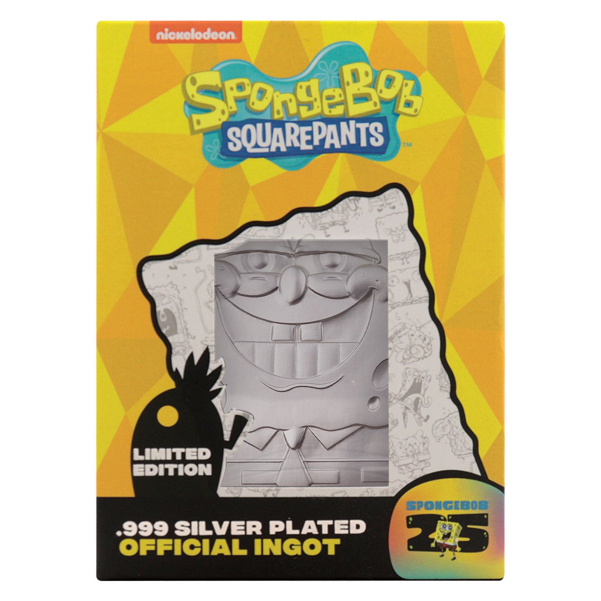 SpongeBob SquarePants Plated Collector Ingot - 25th Anniversary .999 Silver