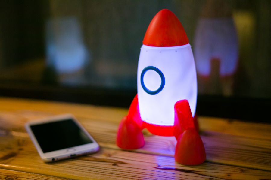 Red rocket night light