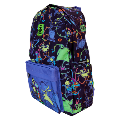 The Nightmare Before Christmas Backpack - Neon Glow All-Over Print Nylon 