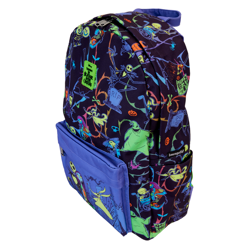 The Nightmare Before Christmas Backpack - Neon Glow All-Over Print Nylon 