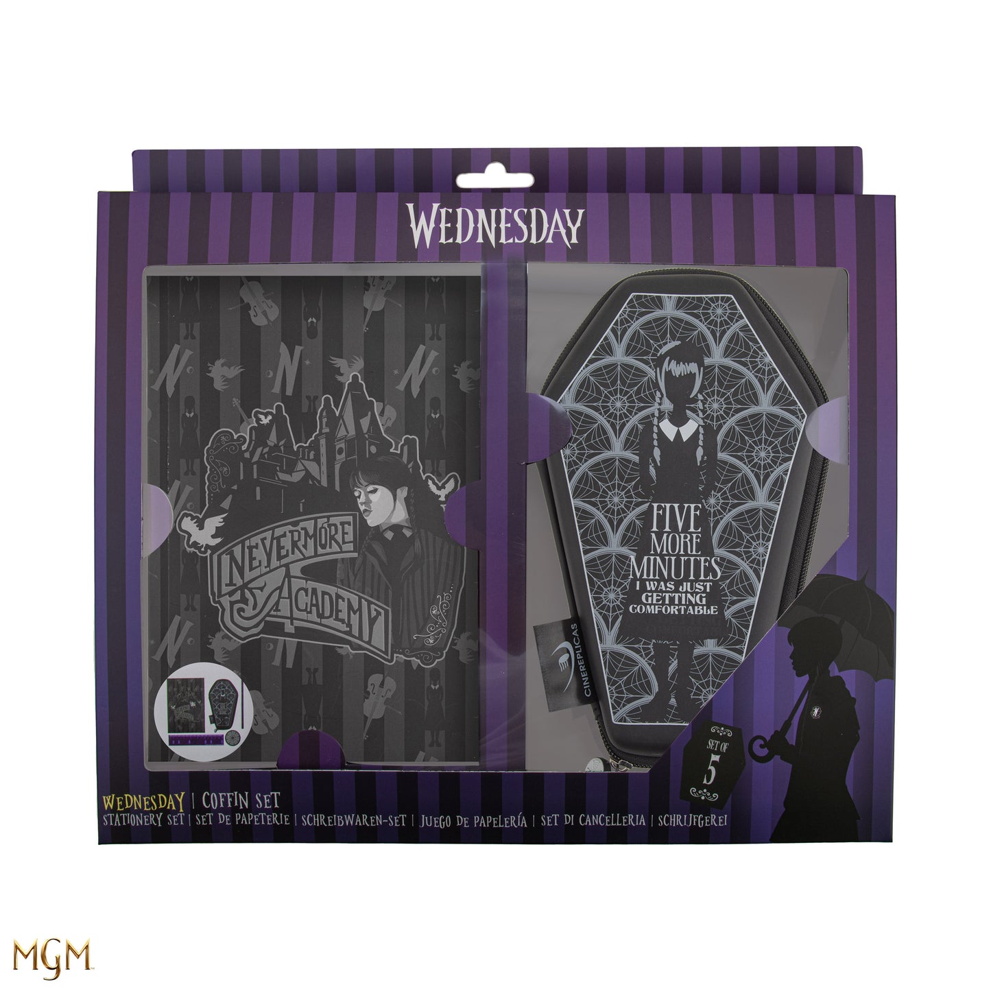 Wednesday Coffin Stationery Set