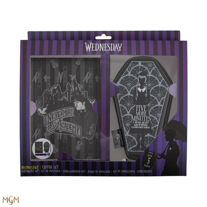 Wednesday Coffin Stationery Set