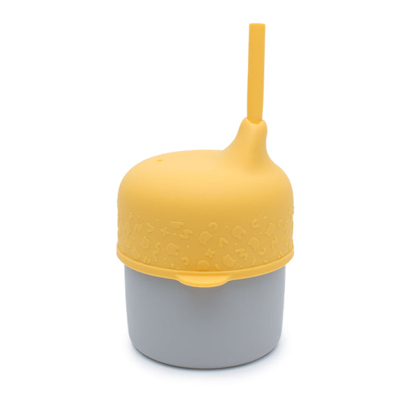 Lid and mini yellow straw